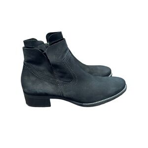 PAUL GREEN Boston Black Nubuck Leather Booties Size UK 6/ US 8.5